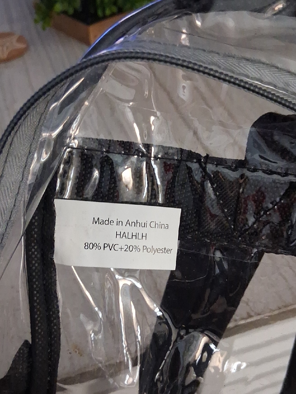 Clear Transparent Backpack with Black Trim - Picture 9 of 9